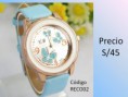 RELOJ MARIPOSA COLOR CELESTE