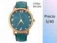 RELOJ TIPO TELA JEAN VERDE